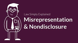 Misrepresentation and Nondisclosure  Contracts  Defenses amp Excuses [upl. by Latt294]