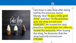 How to apply misrepresentation Liam cupcake scenario [upl. by Purdum]