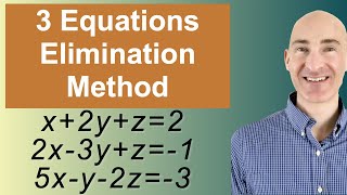 Solving Systems of 3 Equations Elimination [upl. by Ayhdnas708]