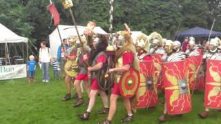 Roman Reenactment at the Amphitheatre in Caerleon Marching In [upl. by Dara77]