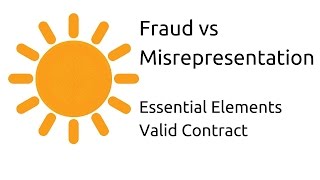 Fraud vs Misrepresentation  Other Essential Elements of a Valid Contract  CA CPT  CS amp CMA [upl. by Baalman]